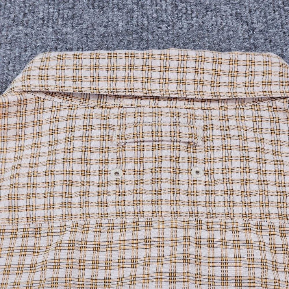 The North Face Mens Large Beige Brown Plaid Short Sleeve Button Up Outdoor AXU7